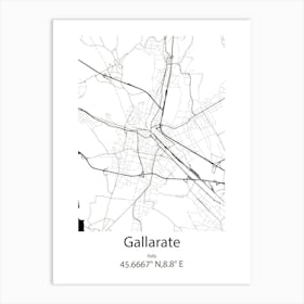 Gallarate,Italy Minimalist Map Art Print