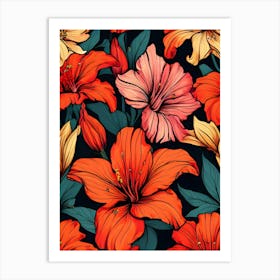 Seamless Floral Pattern 39 Art Print