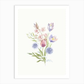 Watercolor Flowers Kids and Nursery 1 Art Print