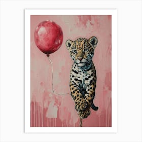 Cute Jaguar 2 With Balloon Art Print