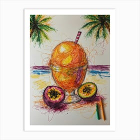 Passion Fruit Ice Cream 1 Art Print