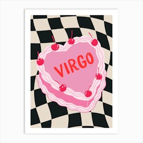Virgo Zodiac Heart Cake Art Print