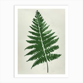 Green Ink Painting Of A Boston Fern 4 Art Print