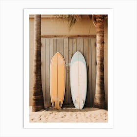 Surfboards On The Beach Art Print