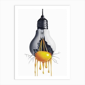 Egg In A Light Bulb Art Print