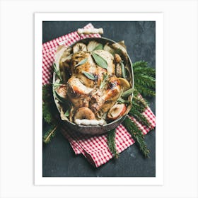 Roasted Chicken With Sage Art Print