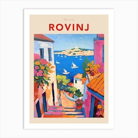 Rovinj Croatia 2 Fauvist Travel Poster Art Print