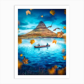 Canoe Adventure On River Art Print