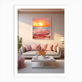 Sunset Over The Ocean Art Print