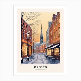 Vintage Winter Travel Poster Oxford United Kingdom 1 Art Print