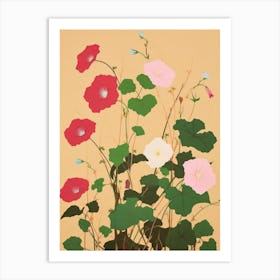 Morning Glories Flower Big Bold Illustration 4 Art Print