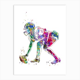 American Football Player Girl 1 Art Print