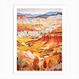 Autumn National Park Painting Greme National Park Turkey 2 Art Print