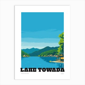 Lake Towada Japan 2 Colourful Travel Poster Art Print