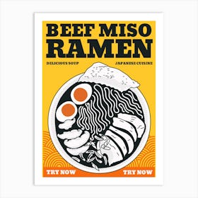 Beef Miso Ramen Art Print