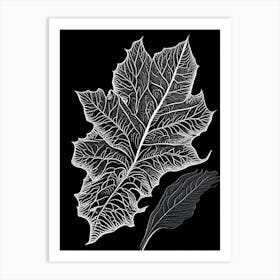 Perilla Leaf Linocut 1 Art Print
