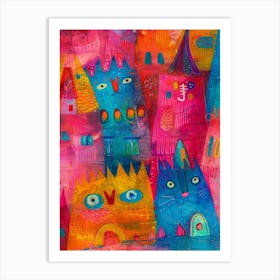 Cats In The City Art Print