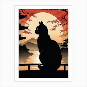 Japan Cat Art 2 Art Print