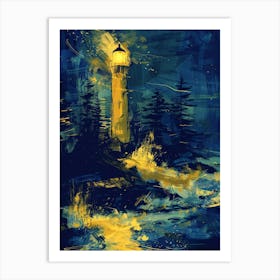 Lighthouse At Night 6 Art Print