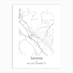 Sarzana,Italy Minimalist Map Art Print