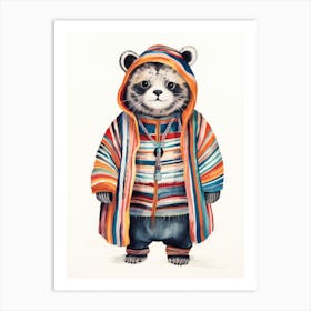 Raccoon Canvas Print Art Print