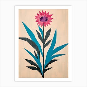 Cut Out Style Flower Art Cornflower 2 Art Print