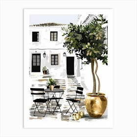 Olive Tree In Front Of House Art Print