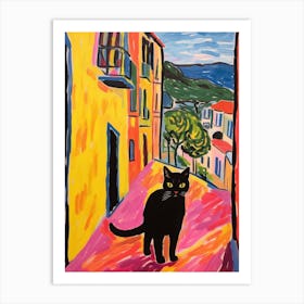 Painting Of A Cat In Spoleto Italy 1 Art Print