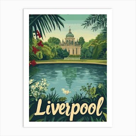 Aihrgdesign A Mid Century Modern Travel Poster For Liverpool Art Print