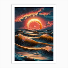 Sunset Over The Ocean 9 Art Print