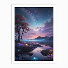 Night In The Forest Print Art Print