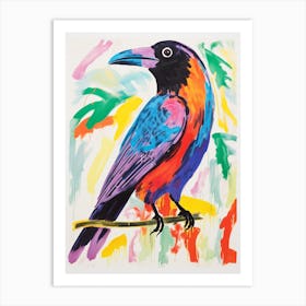 Colourful Bird Painting Raven 1 Art Print
