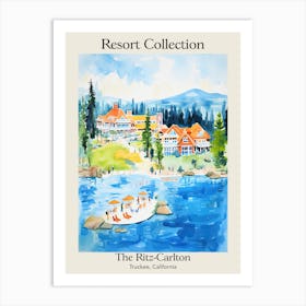 Poster Of The Ritz Carlton, Lake Tahoe   Truckee, California  Resort Collection Storybook Illustration 4 Art Print