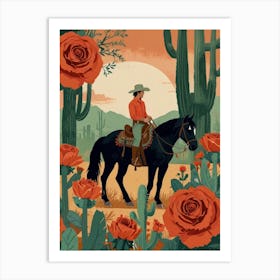 Cowboy In The Desert 22 Art Print