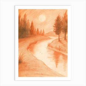 Sunset By The River 5 Art Print