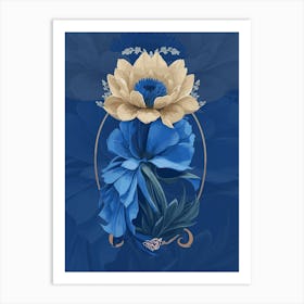 Blue Peony Art Print