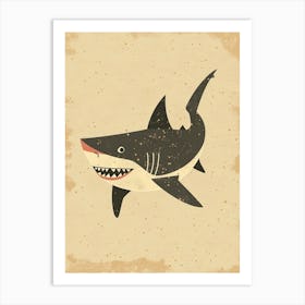 Friendly Shark Muted Pastels 1 Art Print