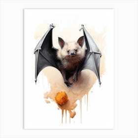 Grey Headed Flying Fox Vintage Illustration 1 Art Print