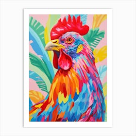 Colourful Bird Painting Chicken 6 Art Print