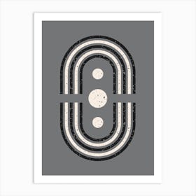 Grey Bohemian arches Art Print