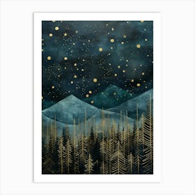 Starry Night Sky Canvas Print Art Print