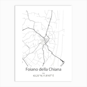 Foiano Della Chiana,Italy Minimalist Map Art Print