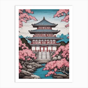 Ginkaku Ji, Japan Vintage Travel Art 4 Art Print