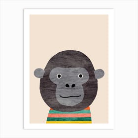 Gorilla Beige Art Print