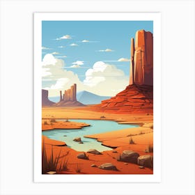 Desert Landscape Vector Illustration Art Print