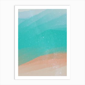 Minimal art abstract watercolor painting of warm and calm waves Art Print