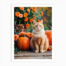 Autumn Cat 3 Art Print