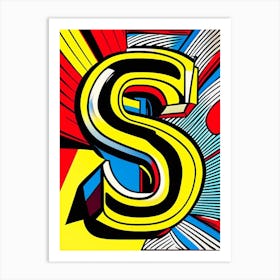 S   Letter, Alphabet Comic 4 Art Print