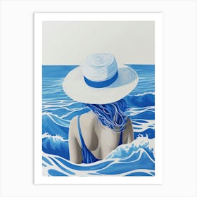 Blue Hat Art Print