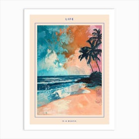 Retro Beach Scene Poster 7 Art Print